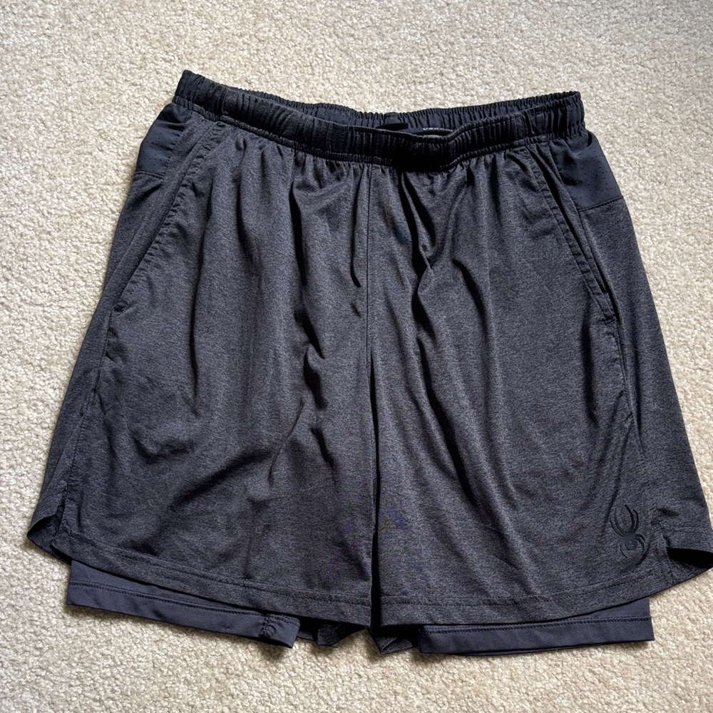 Spyder Men's Charcoal Athletic Shorts